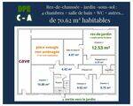 plan sous-sol rez-de-jardin soit 70.62 m² hab. + pièce aveugle 17 m² + dépendance 18.60 -cave/atelier 18.24-placard sous escalier 5.29-chaufferie 1.95